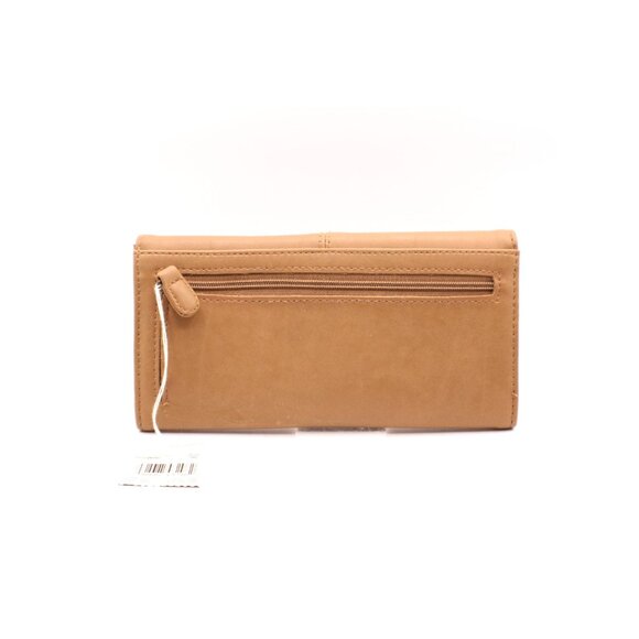 Crazy Horse Liz Claiborne Tan Camel Brown Leather Tri-Fold Wallet Organizer NWT - Picture 2 of 11